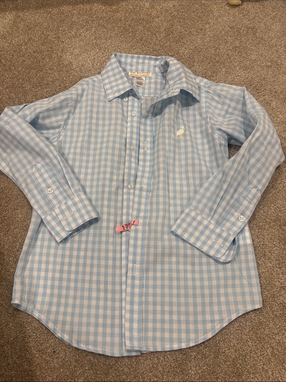 The Beaufort Bonnet Company Light Blue Gingham Button-Down Shirt